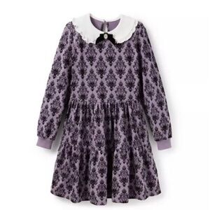 Disney Parks Haunted Mansion Wallpaper Print Dress Tiered Ruffle Collar Size XL